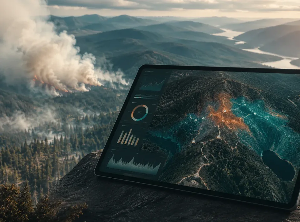 Wildfire analytics on a digital tablet