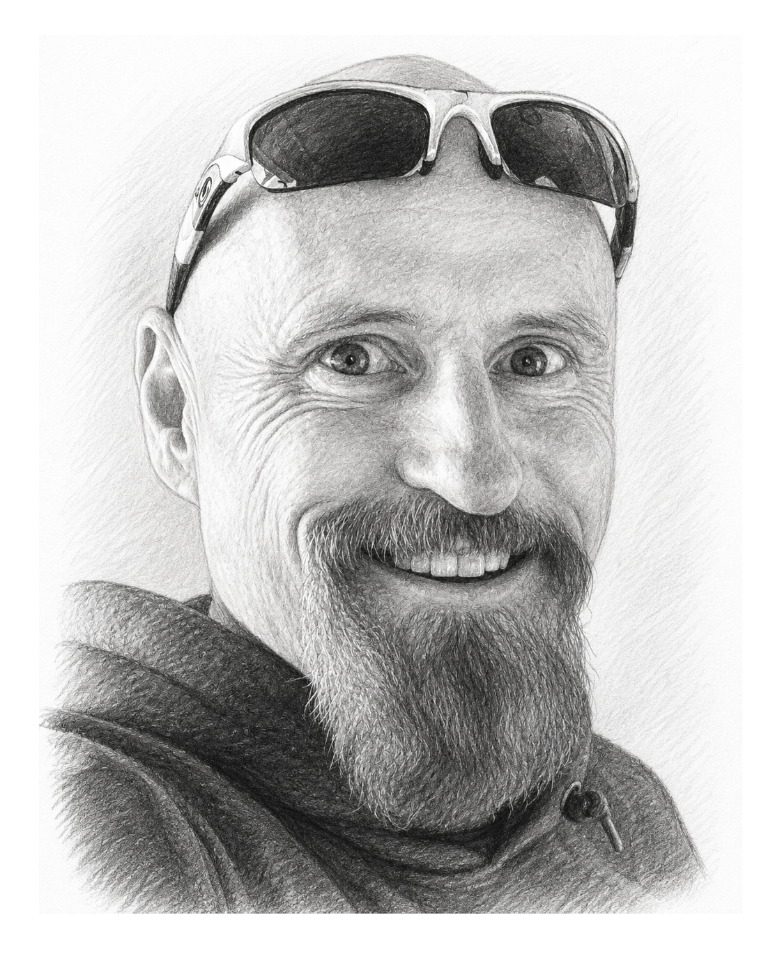 Pencil sketch portrait of Paul J. Young